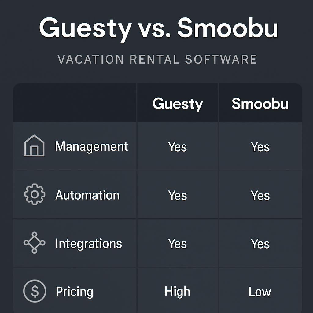 Explore an in-depth comparison of Guesty vs Smoobu for 2025, covering features, pricing, and user experience to help you choose the best property management software.